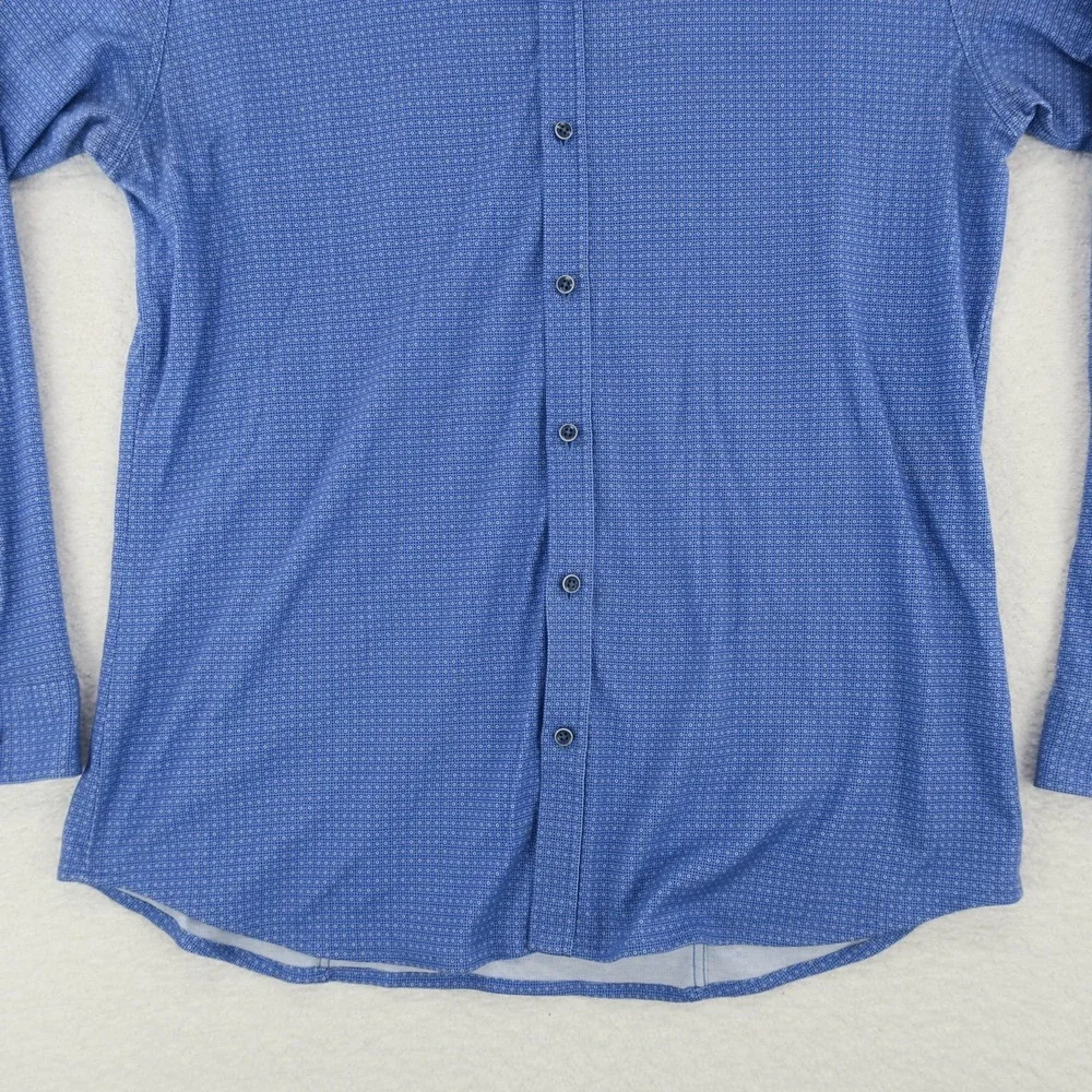 Desoto Made For‎ Movement Button Up Shirt Mens XL Blue Cotton Stretch